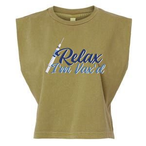 Relax I'm Vax'd Garment-Dyed Women's Muscle Tee