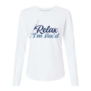 Relax I'm Vax'd Womens Cotton Relaxed Long Sleeve T-Shirt