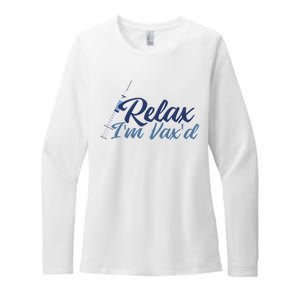 Relax I'm Vax'd Womens CVC Long Sleeve Shirt