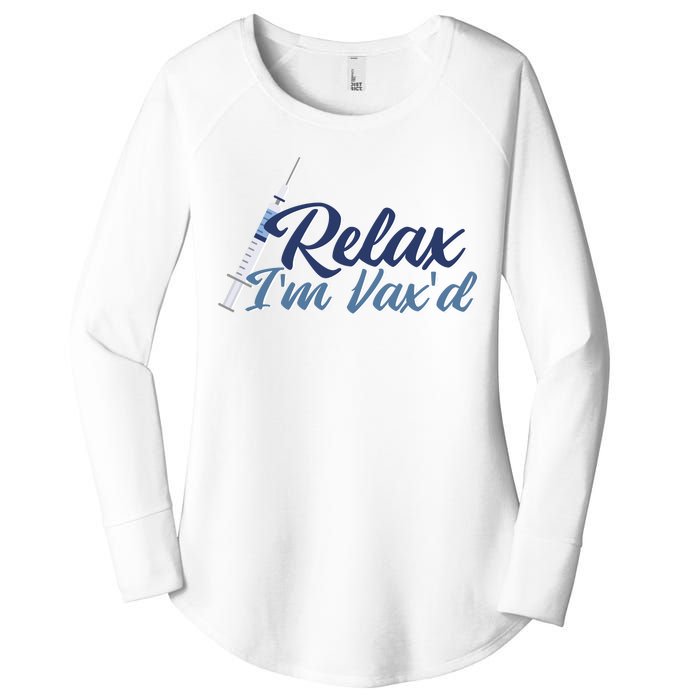 Relax I'm Vax'd Women's Perfect Tri Tunic Long Sleeve Shirt