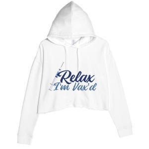 Relax I'm Vax'd Crop Fleece Hoodie