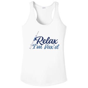 Relax I'm Vax'd Ladies PosiCharge Competitor Racerback Tank