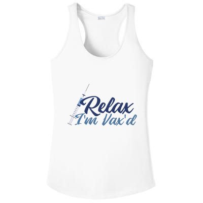 Relax I'm Vax'd Ladies PosiCharge Competitor Racerback Tank