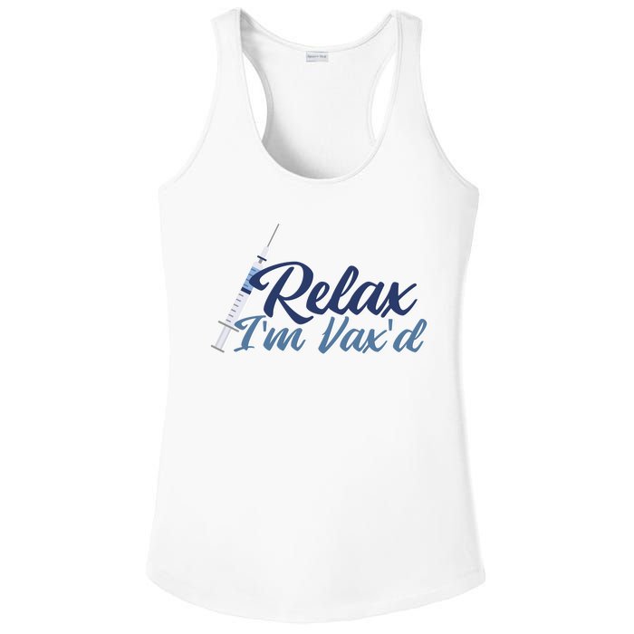 Relax I'm Vax'd Ladies PosiCharge Competitor Racerback Tank