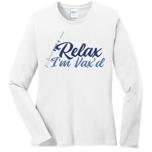 Relax I'm Vax'd Ladies Long Sleeve Shirt