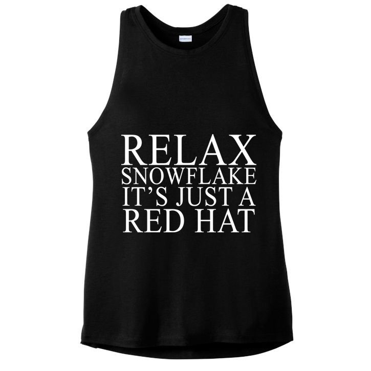 Relax It's Just A Red Hat Pro MAGA Trump 2020 Ladies PosiCharge Tri-Blend Wicking Tank