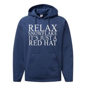 Relax It's Just A Red Hat Pro MAGA Trump 2020 Performance Fleece Hoodie