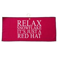 Relax It's Just A Red Hat Pro MAGA Trump 2020 Large Microfiber Waffle Golf Towel