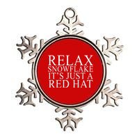 Relax It's Just A Red Hat Pro MAGA Trump 2020 Metallic Star Ornament