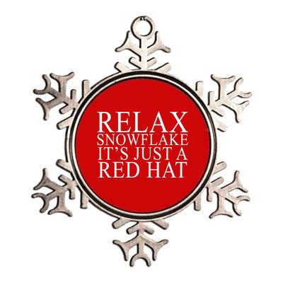 Relax It's Just A Red Hat Pro MAGA Trump 2020 Metallic Star Ornament