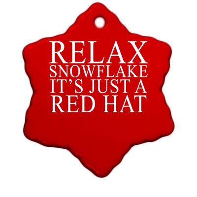 Relax It's Just A Red Hat Pro MAGA Trump 2020 Ceramic Star Ornament