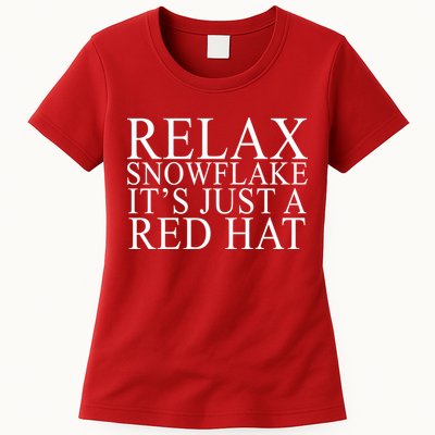 Relax It's Just A Red Hat Pro MAGA Trump 2020 Womens T-Shirt