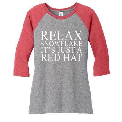 Relax It's Just A Red Hat Pro MAGA Trump 2020 Women's Tri-Blend 3/4-Sleeve Raglan Shirt