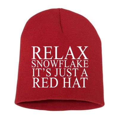 Relax It's Just A Red Hat Pro MAGA Trump 2020 Short Acrylic Beanie