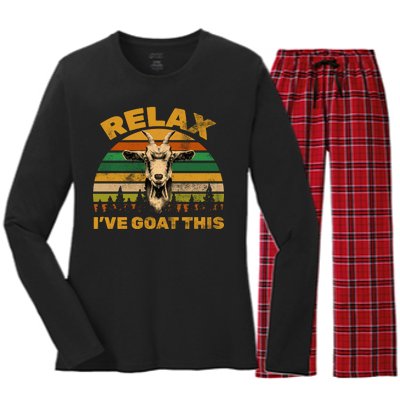 Relax I've Goat This Women's Long Sleeve Flannel Pajama Set 