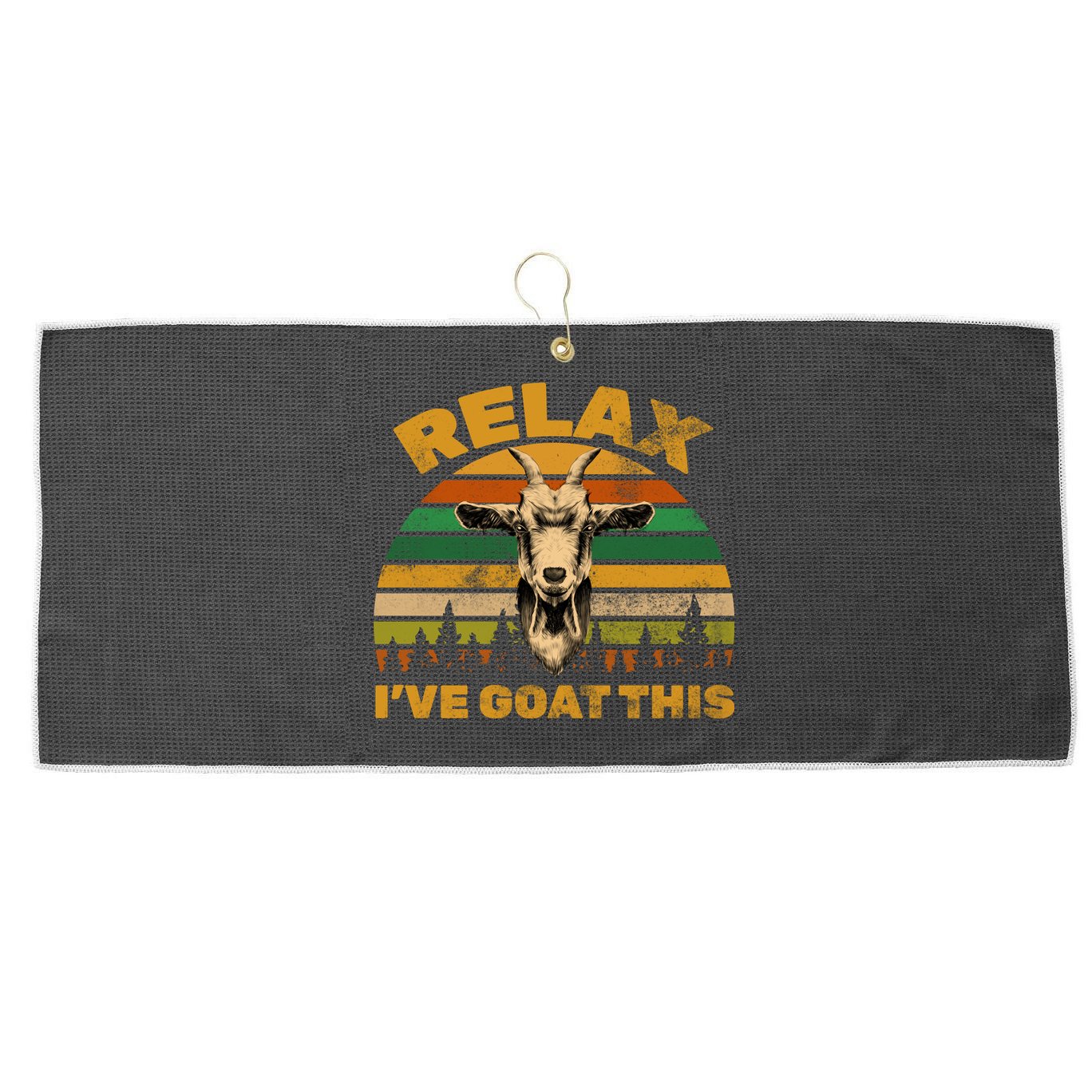 Relax I've Goat This Large Microfiber Waffle Golf Towel