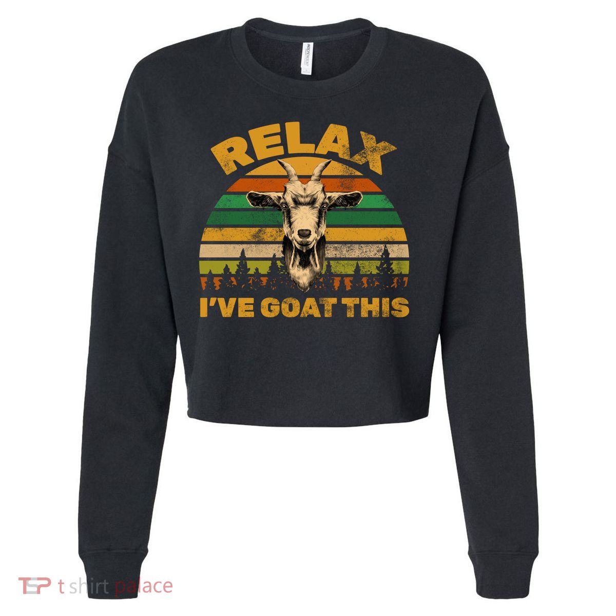 Relax I've Goat This Cropped Pullover Crew