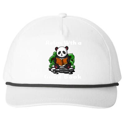 Relax With A Book Cute Panda Snapback Five-Panel Rope Hat