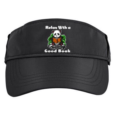 Relax With A Book Cute Panda Adult Drive Performance Visor