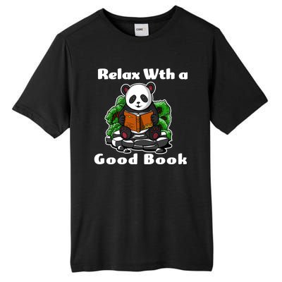 Relax With A Book Cute Panda Tall Fusion ChromaSoft Performance T-Shirt