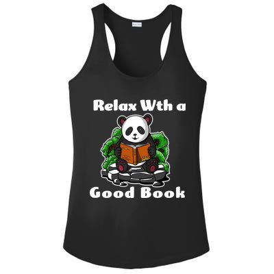 Relax With A Book Cute Panda Ladies PosiCharge Competitor Racerback Tank