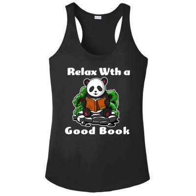 Relax With A Book Cute Panda Ladies PosiCharge Competitor Racerback Tank