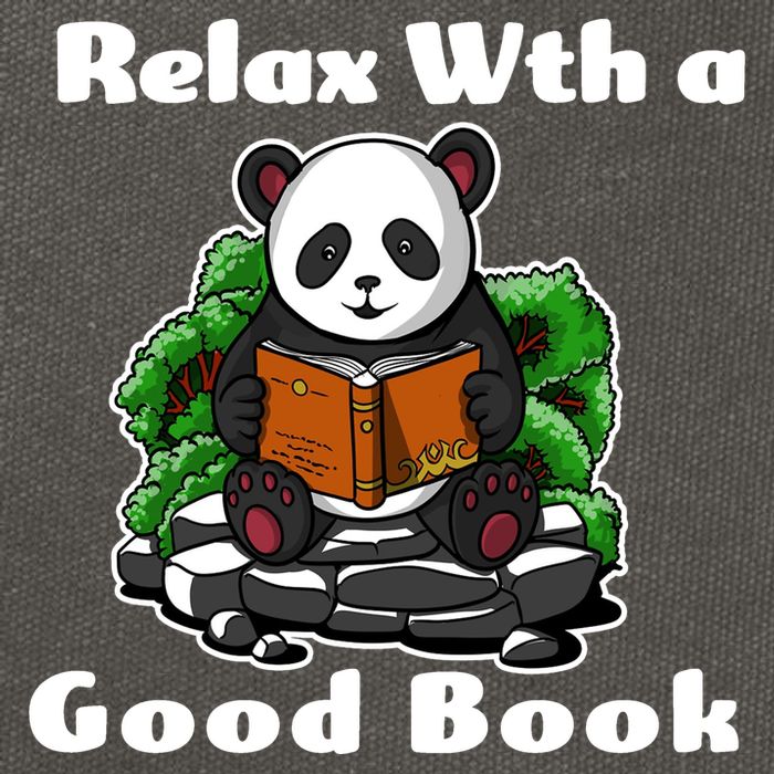 Relax With A Book Cute Panda Cotton Canvas Backpack