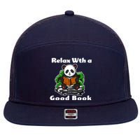 Relax With A Book Cute Panda 7 Panel Mesh Trucker Snapback Hat