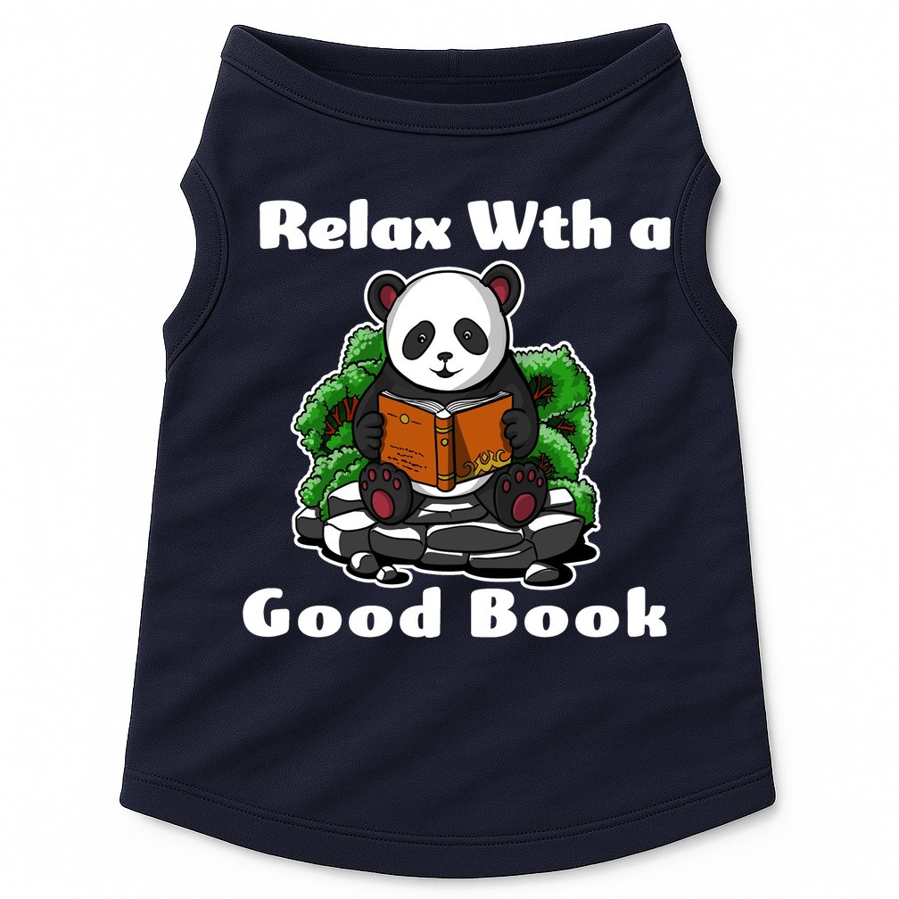 Relax With A Book Cute Panda Doggie Tank
