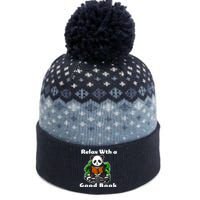 Relax With A Book Cute Panda The Baniff Cuffed Pom Beanie