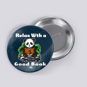 Relax With A Book Cute Panda Button