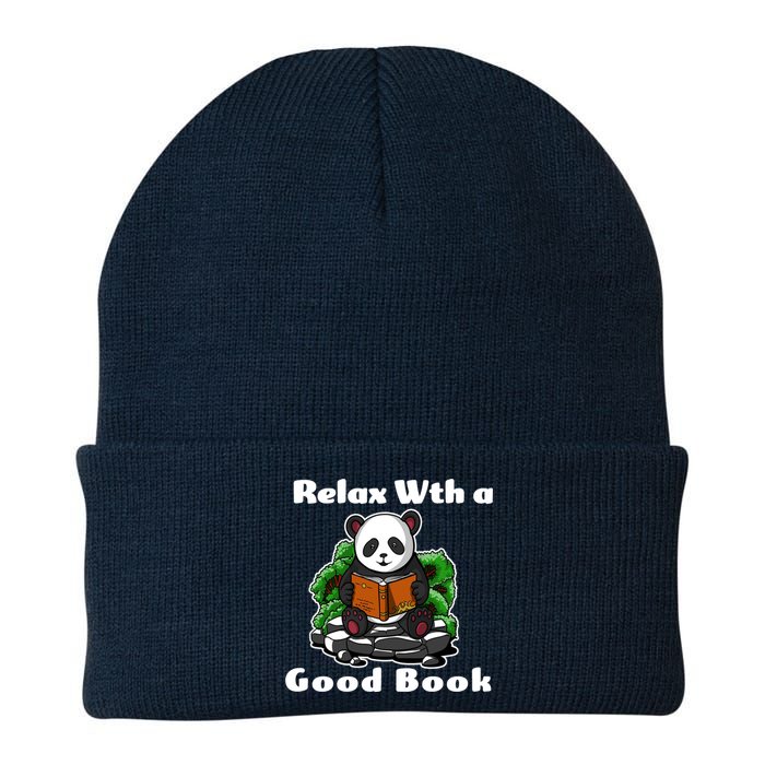 Relax With A Book Cute Panda Knit Cap Winter Beanie