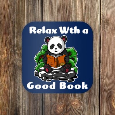 Relax With A Book Cute Panda Coaster