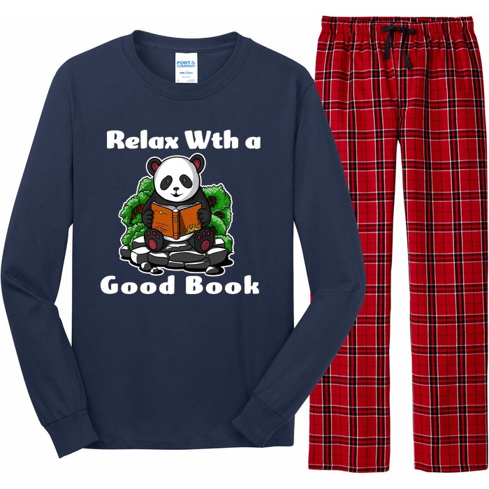 Relax With A Book Cute Panda Long Sleeve Pajama Set