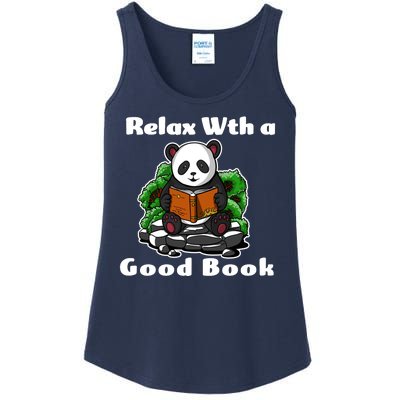 Relax With A Book Cute Panda Ladies Essential Tank