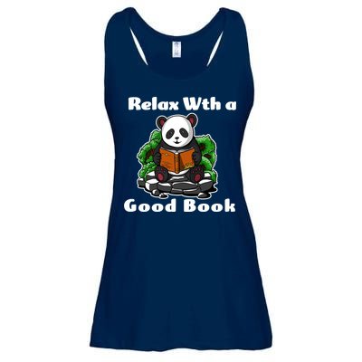 Relax With A Book Cute Panda Ladies Essential Flowy Tank
