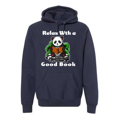 Relax With A Book Cute Panda Premium Hoodie