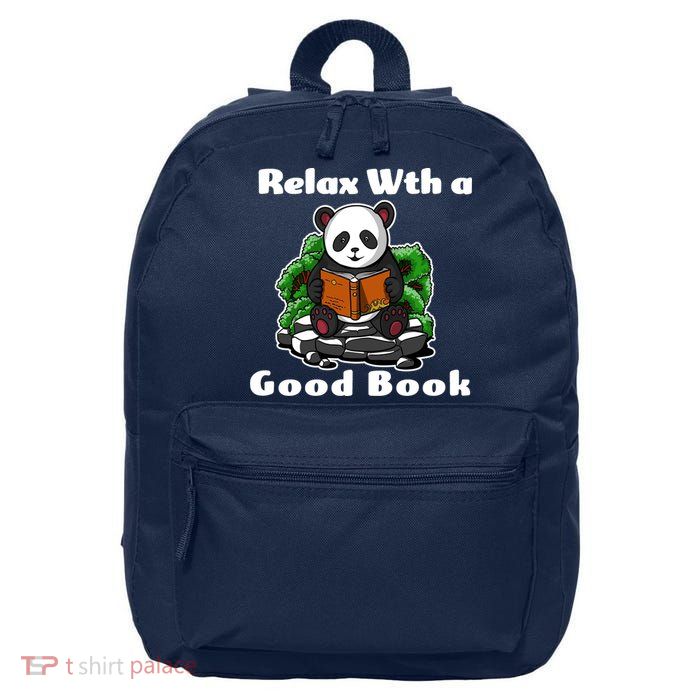 Relax With A Book Cute Panda 16 in Basic Backpack