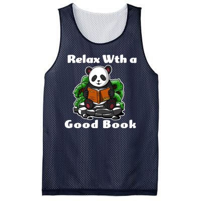 Relax With A Book Cute Panda Mesh Reversible Basketball Jersey Tank