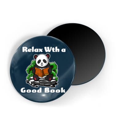 Relax With A Book Cute Panda Magnet