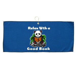 Relax With A Book Cute Panda Large Microfiber Waffle Golf Towel