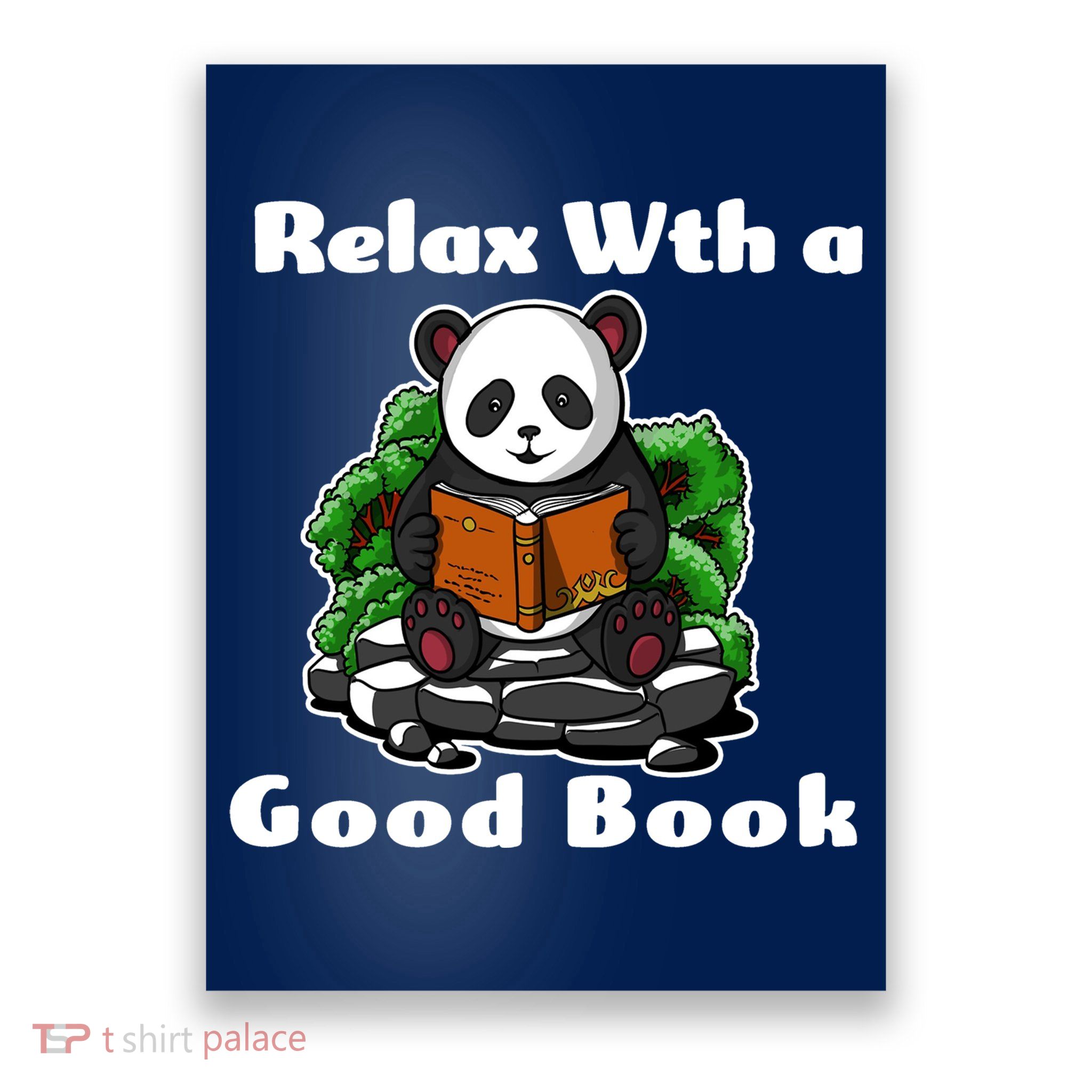 Relax With A Book Cute Panda Poster