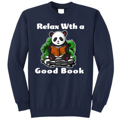 Relax With A Book Cute Panda Tall Sweatshirt