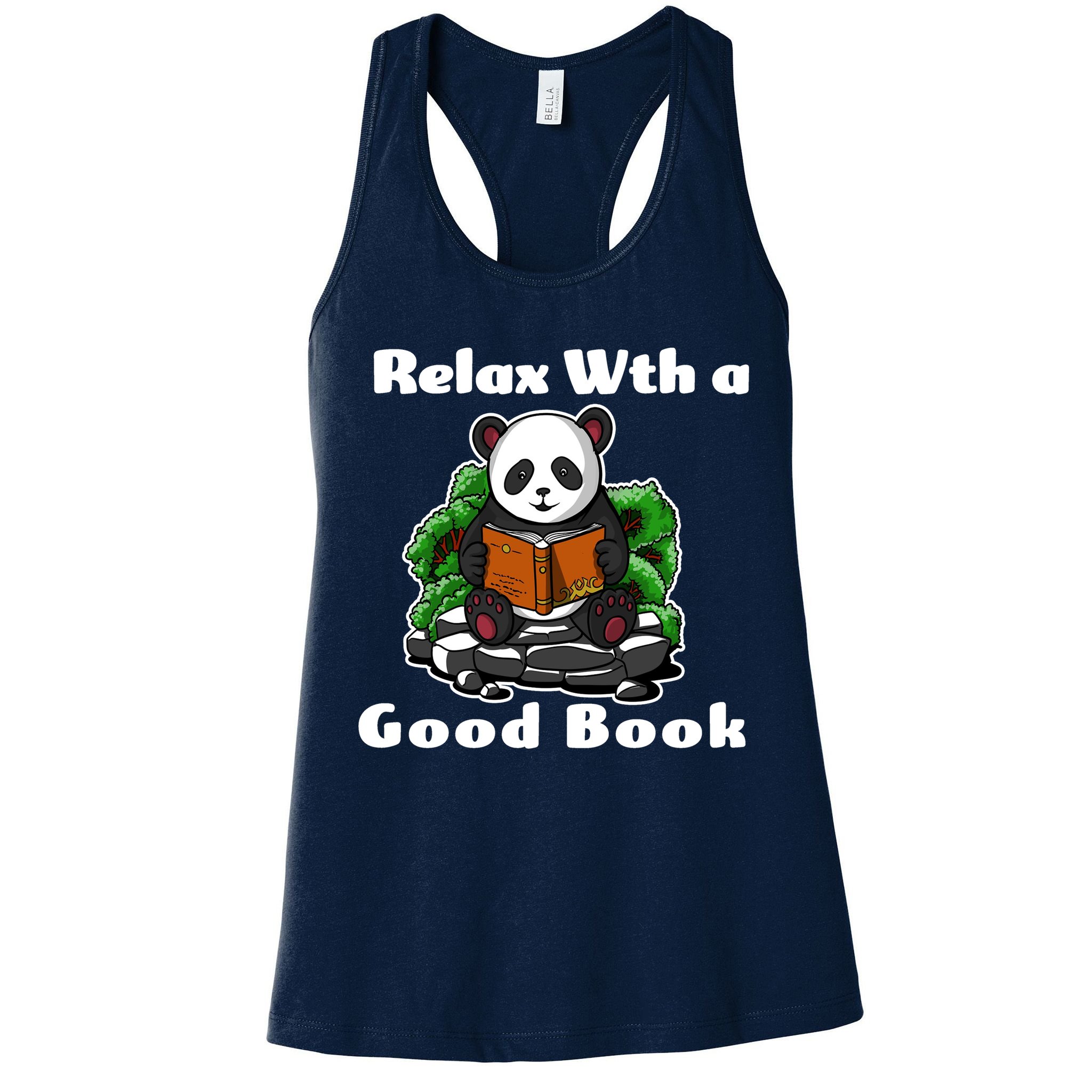 Relax With A Book Cute Panda Womens Tank Top