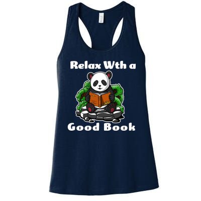 Relax With A Book Cute Panda Women's Racerback Tank