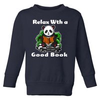 Relax With A Book Cute Panda Toddler Sweatshirt