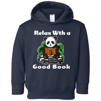 Relax With A Book Cute Panda Toddler Hoodie