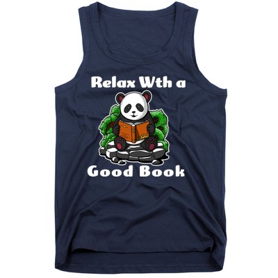 Relax With A Book Cute Panda Tank Top