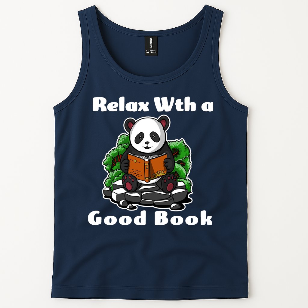 Relax With A Book Cute Panda Tank Top