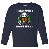 Relax With A Book Cute Panda Toddler Long Sleeve Shirt